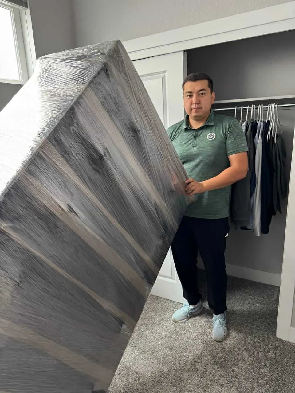 Mover holding a wrapped panel
